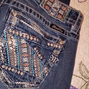 Vintage Y2K Miss Me Jeans Pants Distressed Boot cut 30 Bling Women's Boot Cut